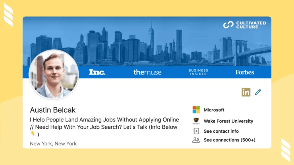 LinkedIn backgrounds: The City Skyline Style