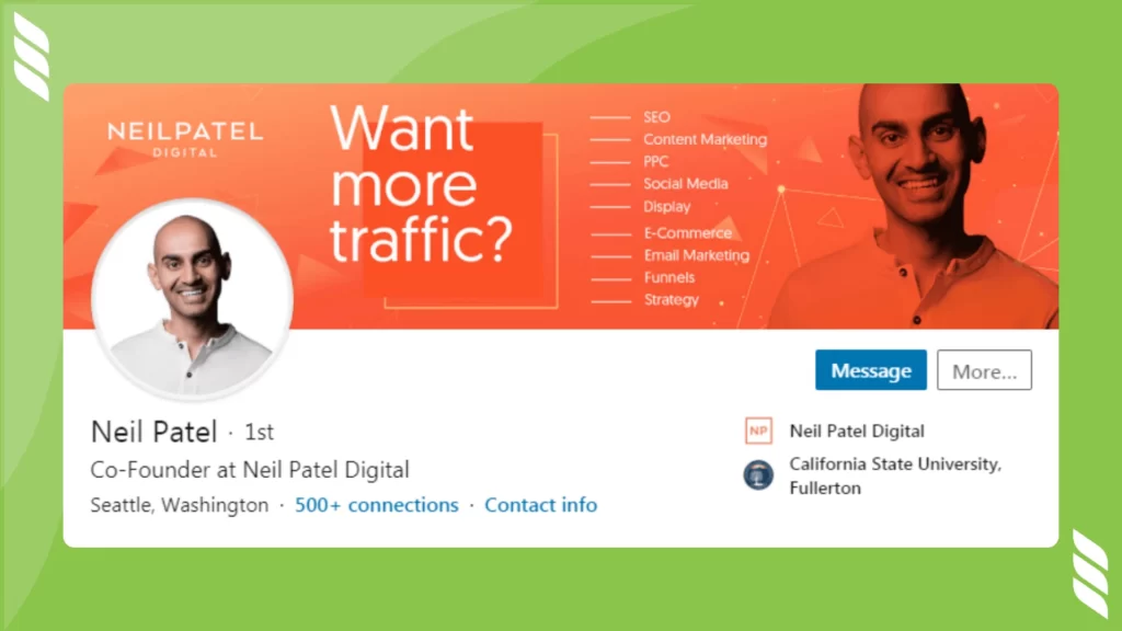 LinkedIn backgrounds: Your Services/Speciality