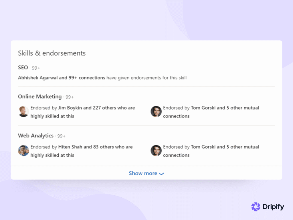 LinkedIn Endorsement Examples 3