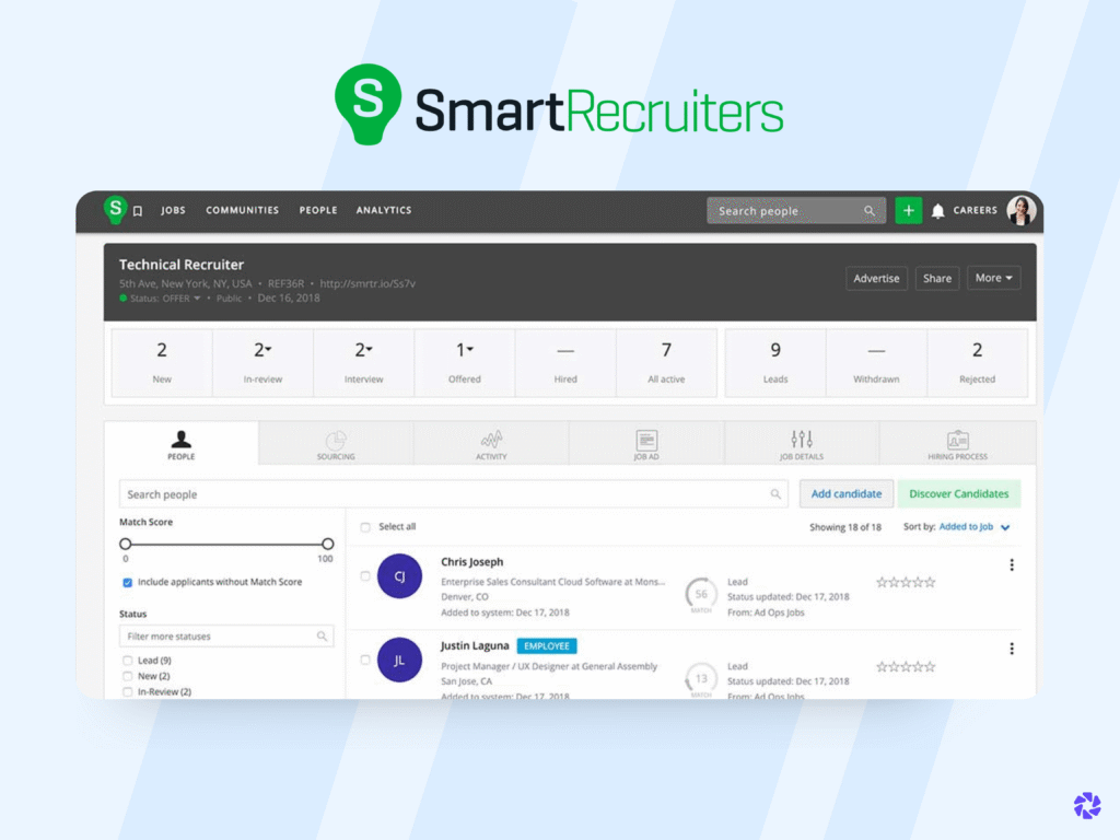 Best recruitment automation Tools: SmartRecruiters