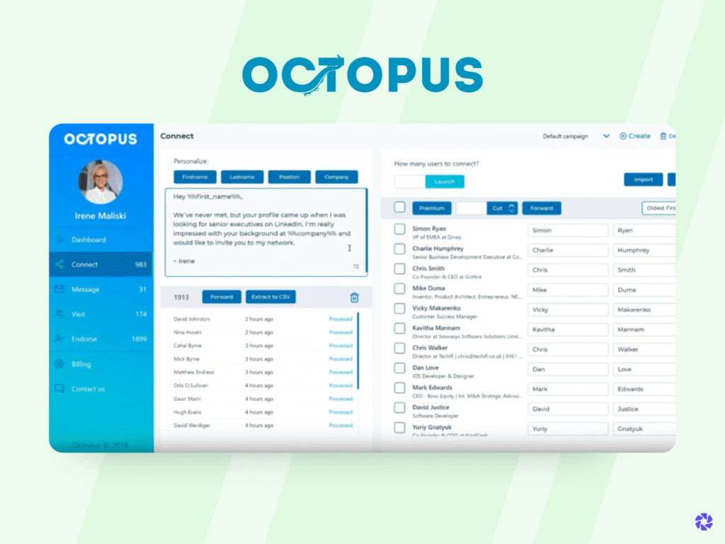 Best recruitment automation Tools: Octopus CRM