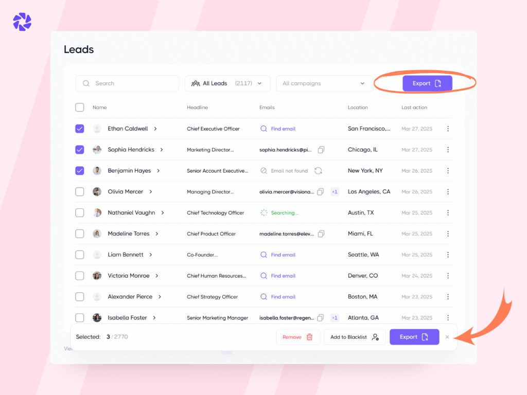 Export Contacts as a CSV File With Dripify
