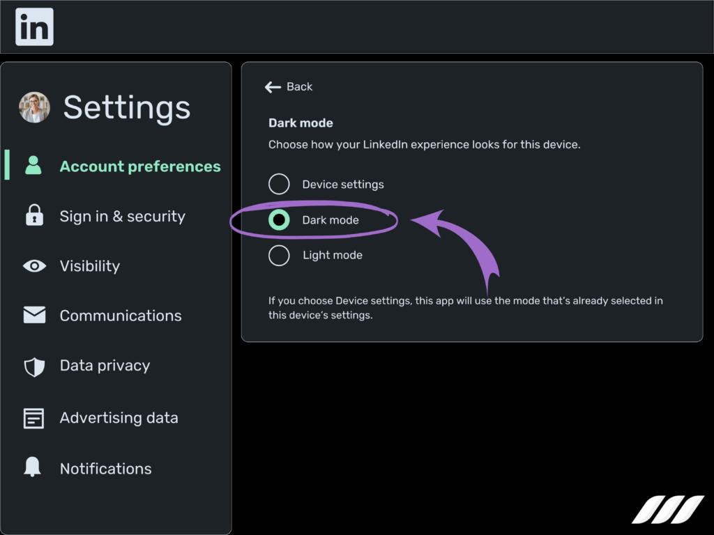 Switch Between Light and Dark Mode on LinkedIn 4