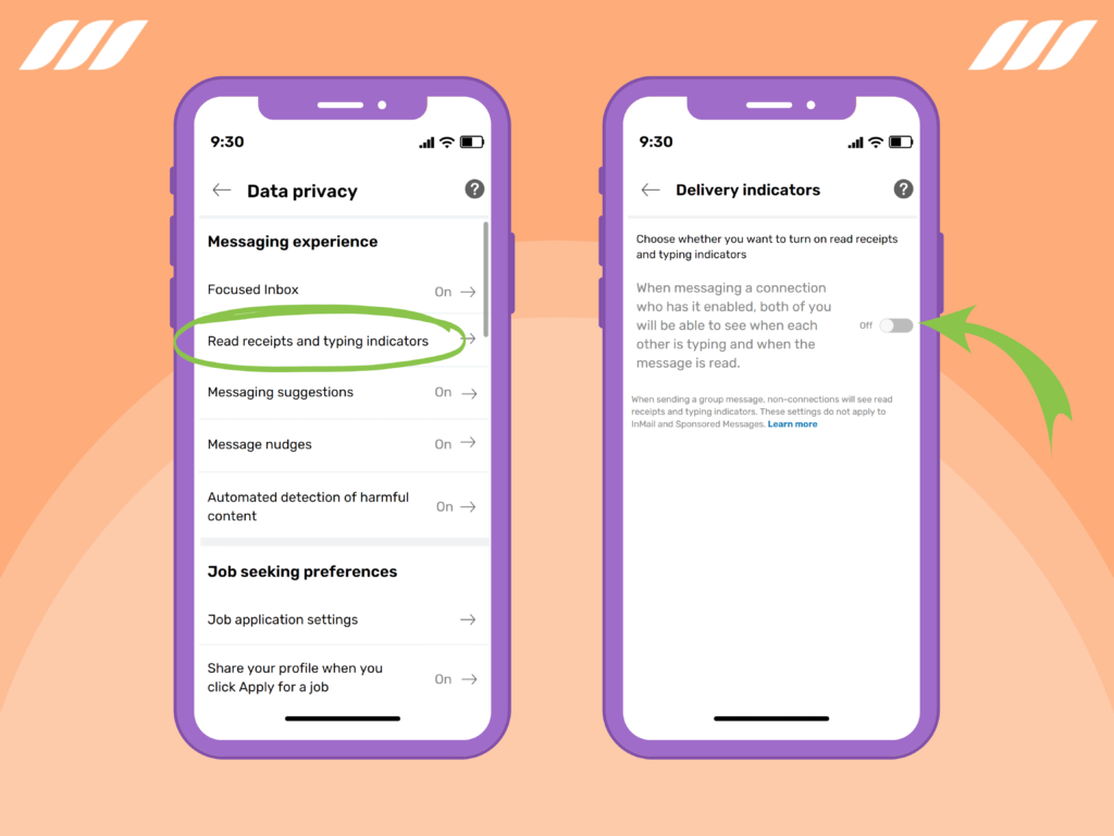 Disabling LinkedIn Read Receipts on Mobile