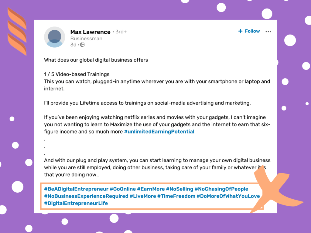 LinkedIn hashtags: Don't Use too Many Hashtags in One Post