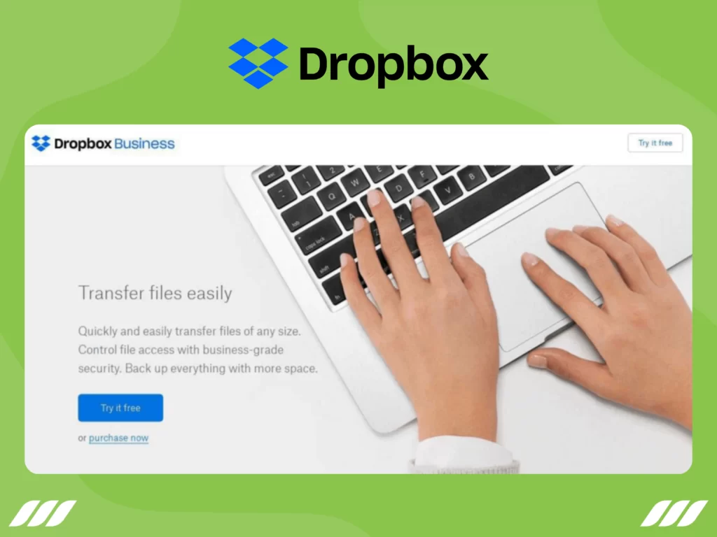 Dropbox Landing Page Example