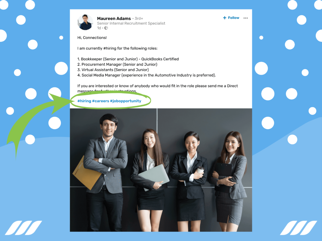 LinkedIn Hashtags on Company Posts