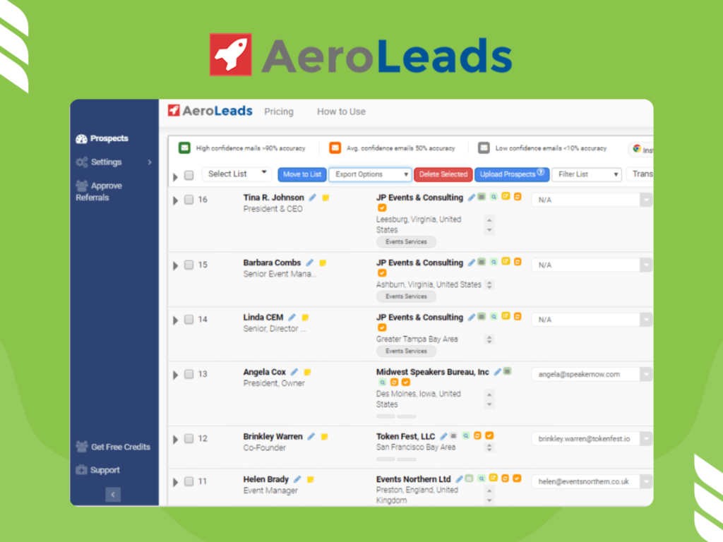 AeroLeads LinkedIn Bot Interface