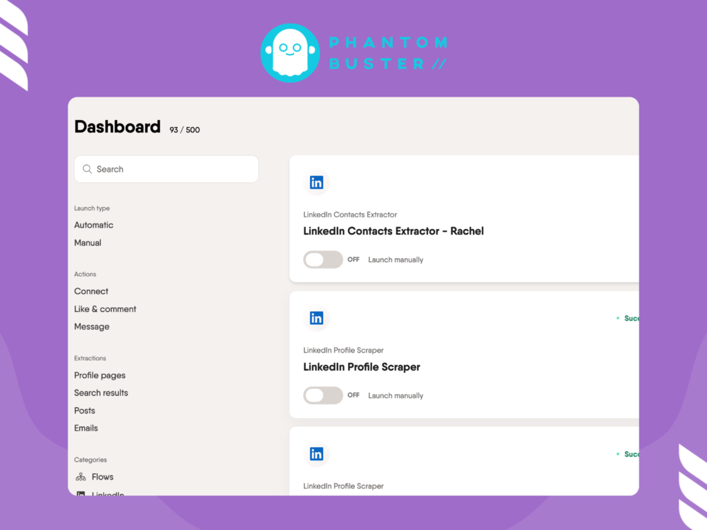 Phantombuster LinkedIn Bot Interface