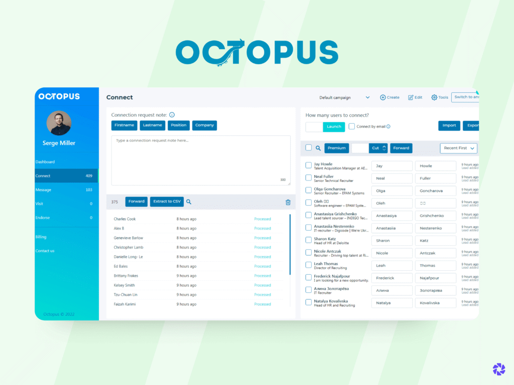 Best LinkedIn Lead Generation Tools: Octopus CRM