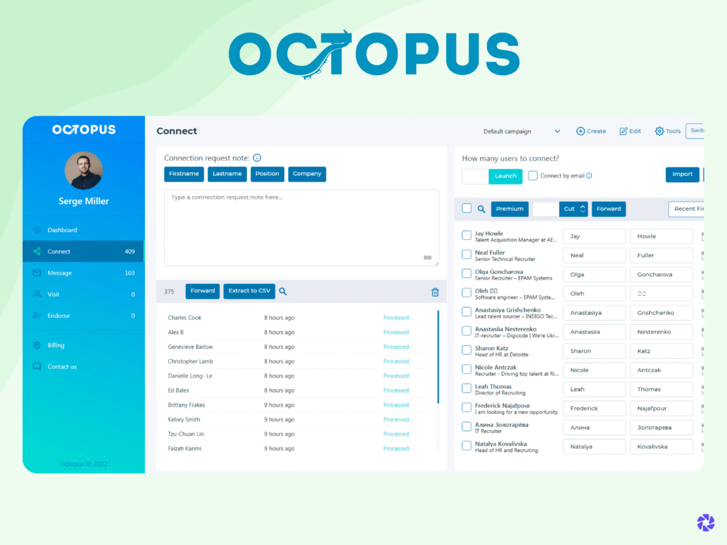 Best LinkedIn Automation Tools: Octopus CRM