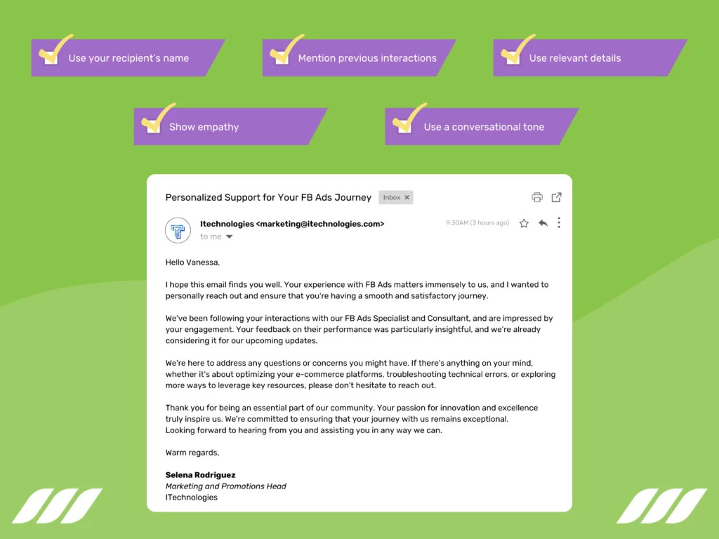 Follow Up Sales Email: Personalization