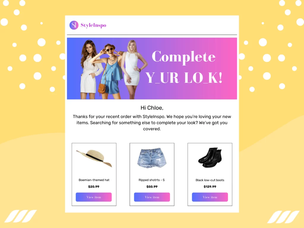 Email Retargeting: Recommend Related Products for Existing Customers