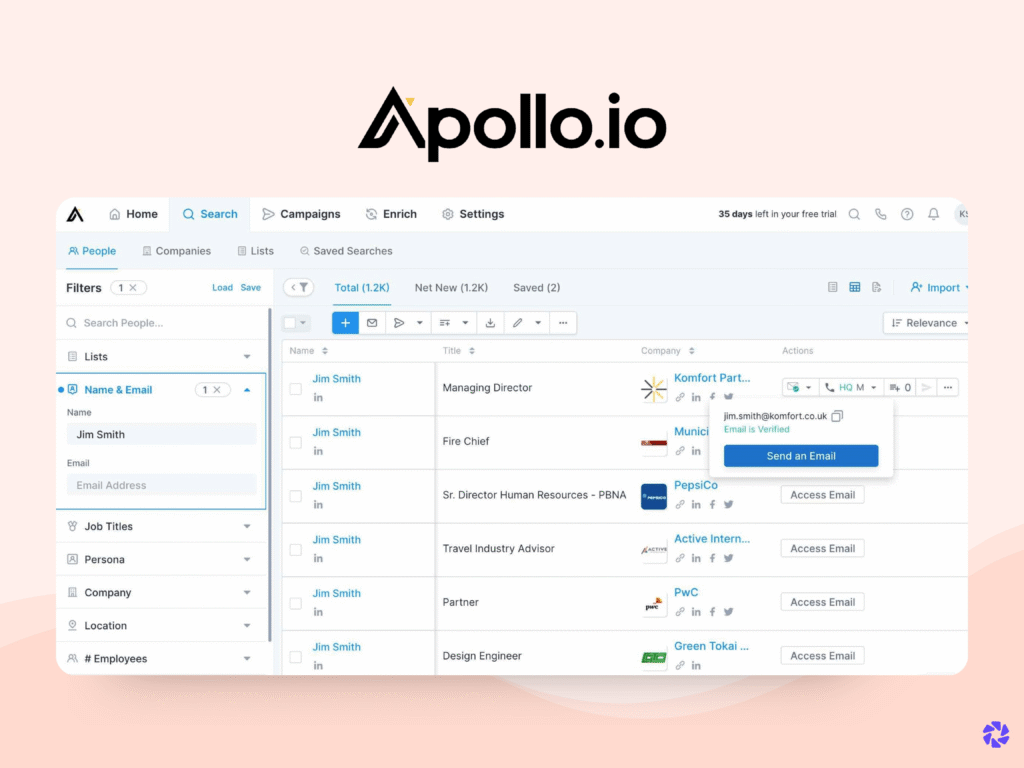 Best Email Finder: Apollo