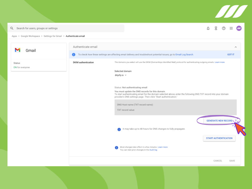 Step-4: How to SET DKIM