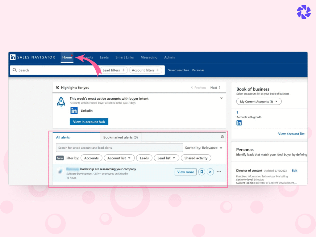 LinkedIn Sales Navigator Filters: Check Your Alerts