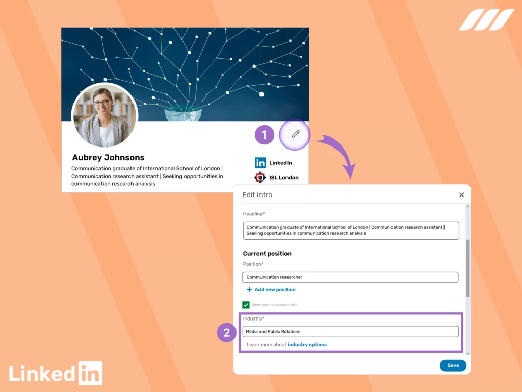 how to change your industry on LinkedIn