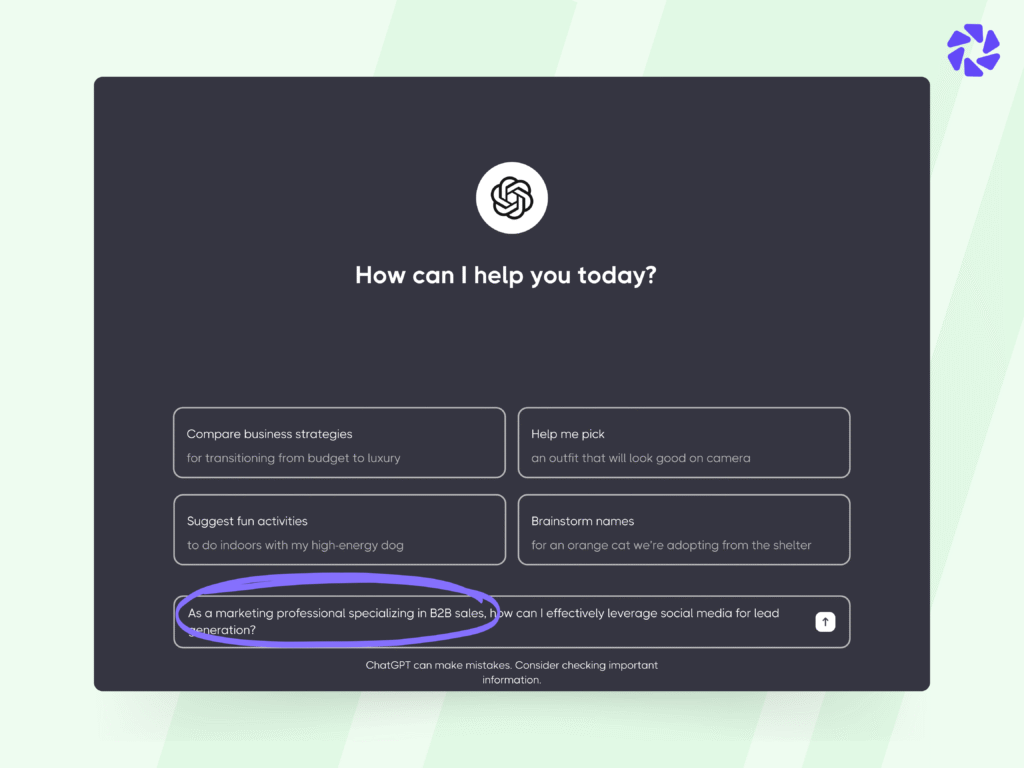 ChatGPT Prompts for B2B Sales and Lead Generation: Provide Context and Background