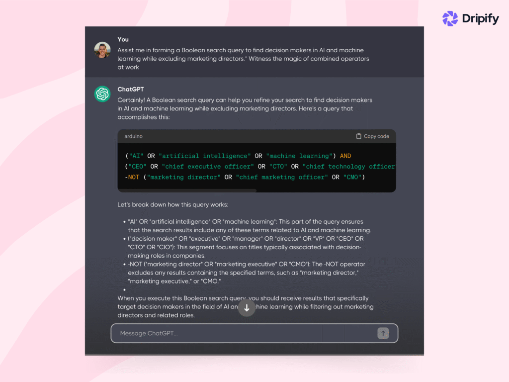 Use ChatGPT for Boolean Search Operators: Combined Operators