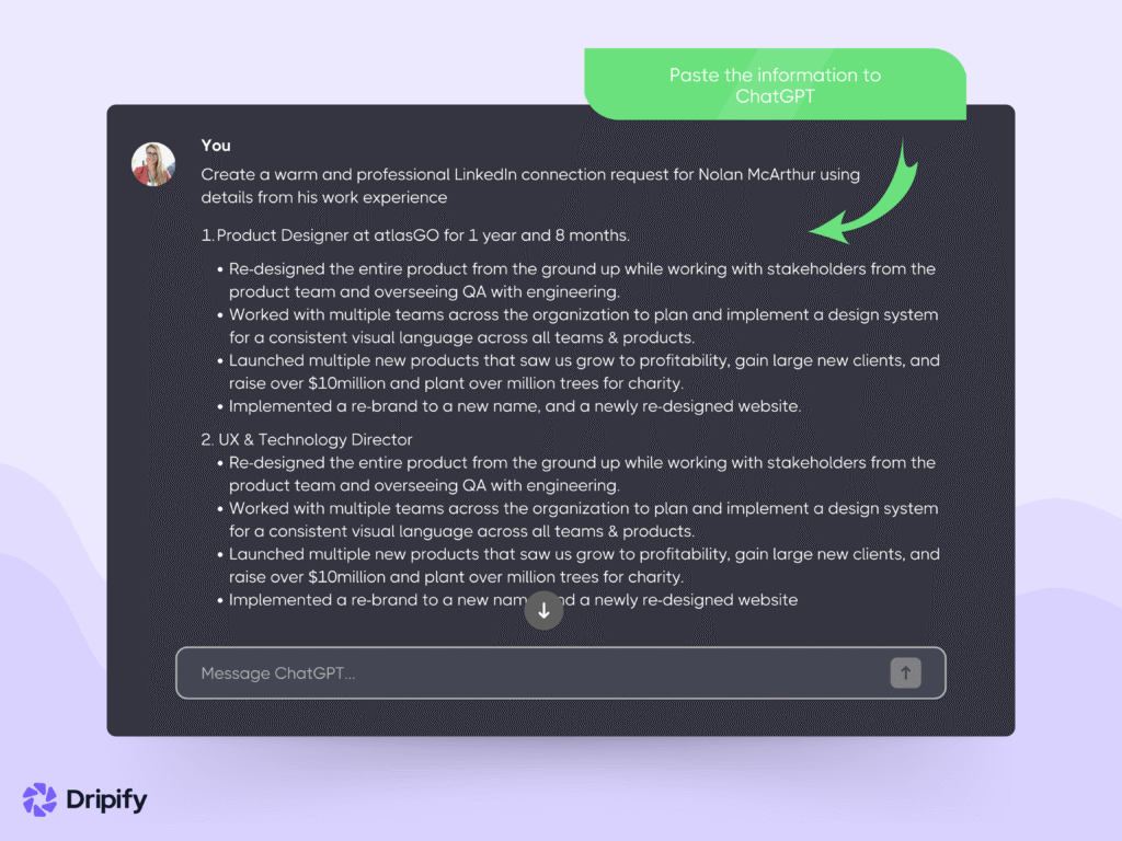 Tailored LinkedIn Connection Requests: Feed Into ChatGPT