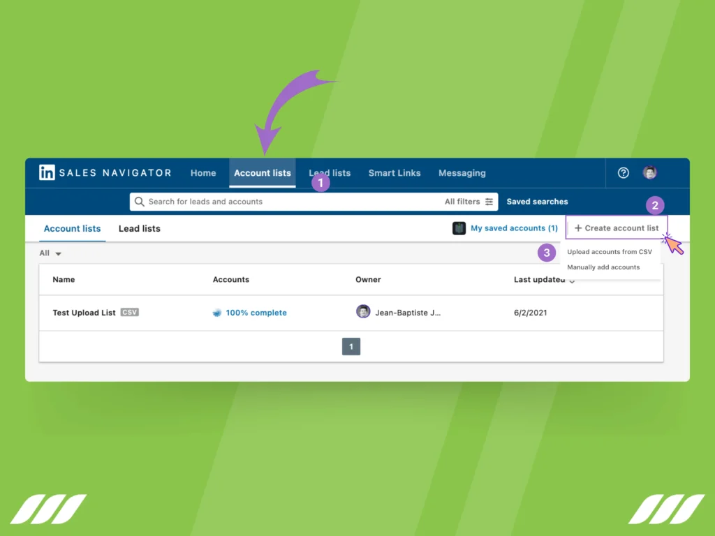 LinkedIn Sales Navigator Advanced Benefits: Import Account Lists