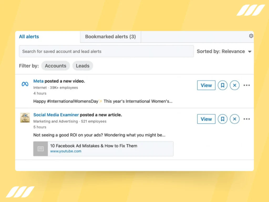 LinkedIn Sales Navigator Core Benefits: Alerts and Notifications