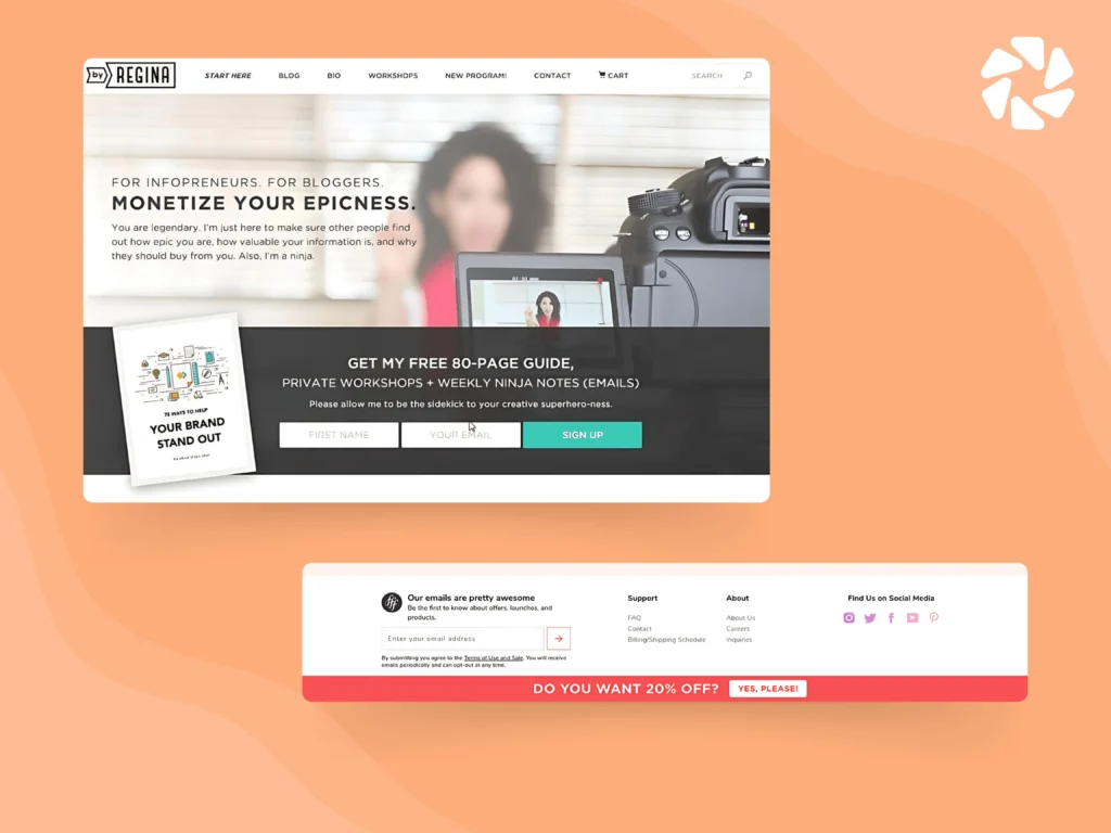 How to Create an Email List: Place an Opt-in Form in Your Navigation or Footer