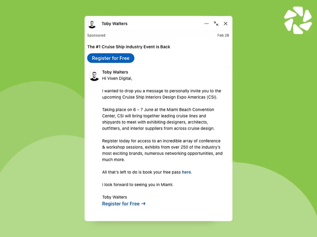 LinkedIn Message Ad Examples