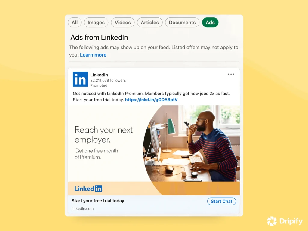 LinkedIn Sponsored Ad Examples
