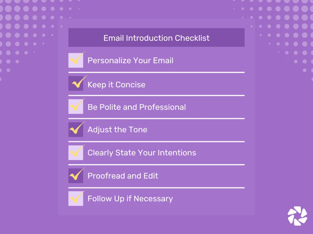 Checklist for Introducing Yourself in an Email
