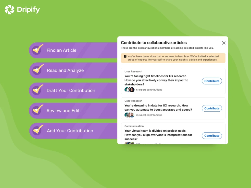 How to Contribute to LinkedIn Collaborative Articles
