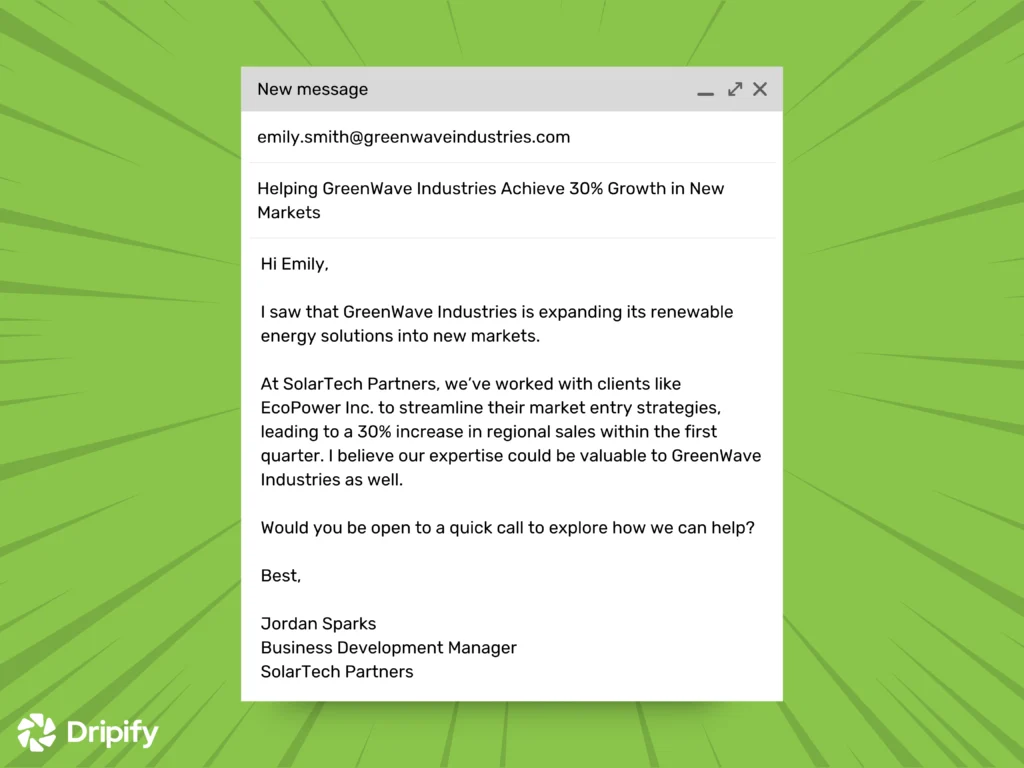 Prospecting Email Templates and Examples: the social proof