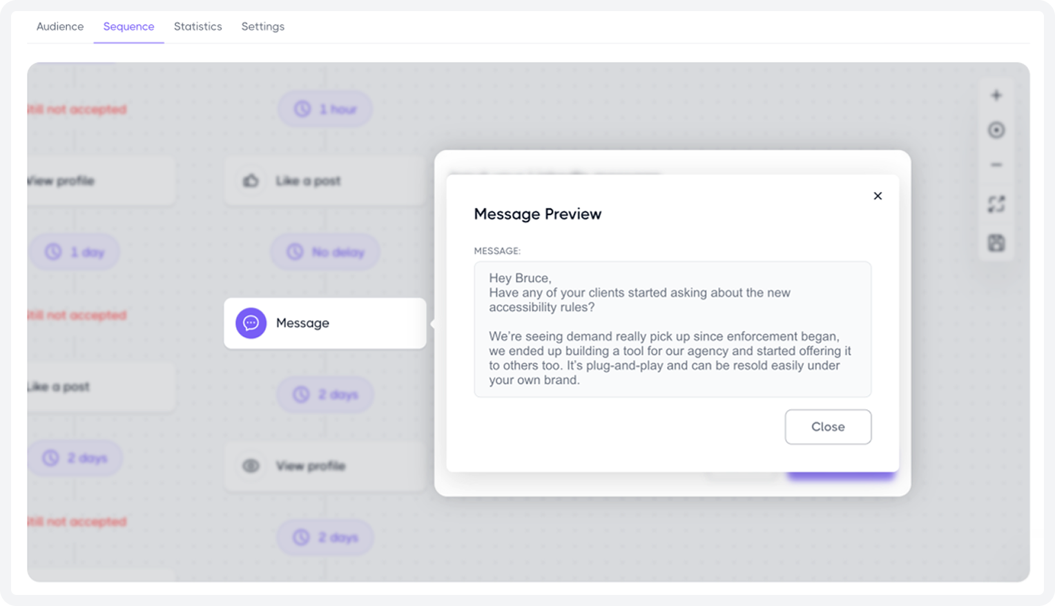 Dripify Message Preview